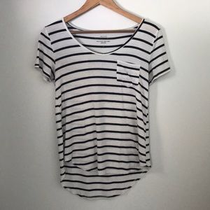 Hollister white and navy striped tee
